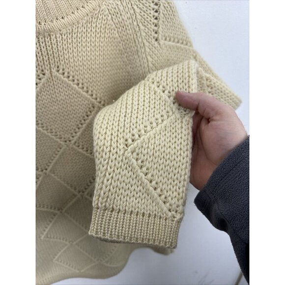 Vintage 60s Mr Poodle Hand Loomed Heavy Knit Sweater Woman XL Fisherman Canada - Picture 2 of 5